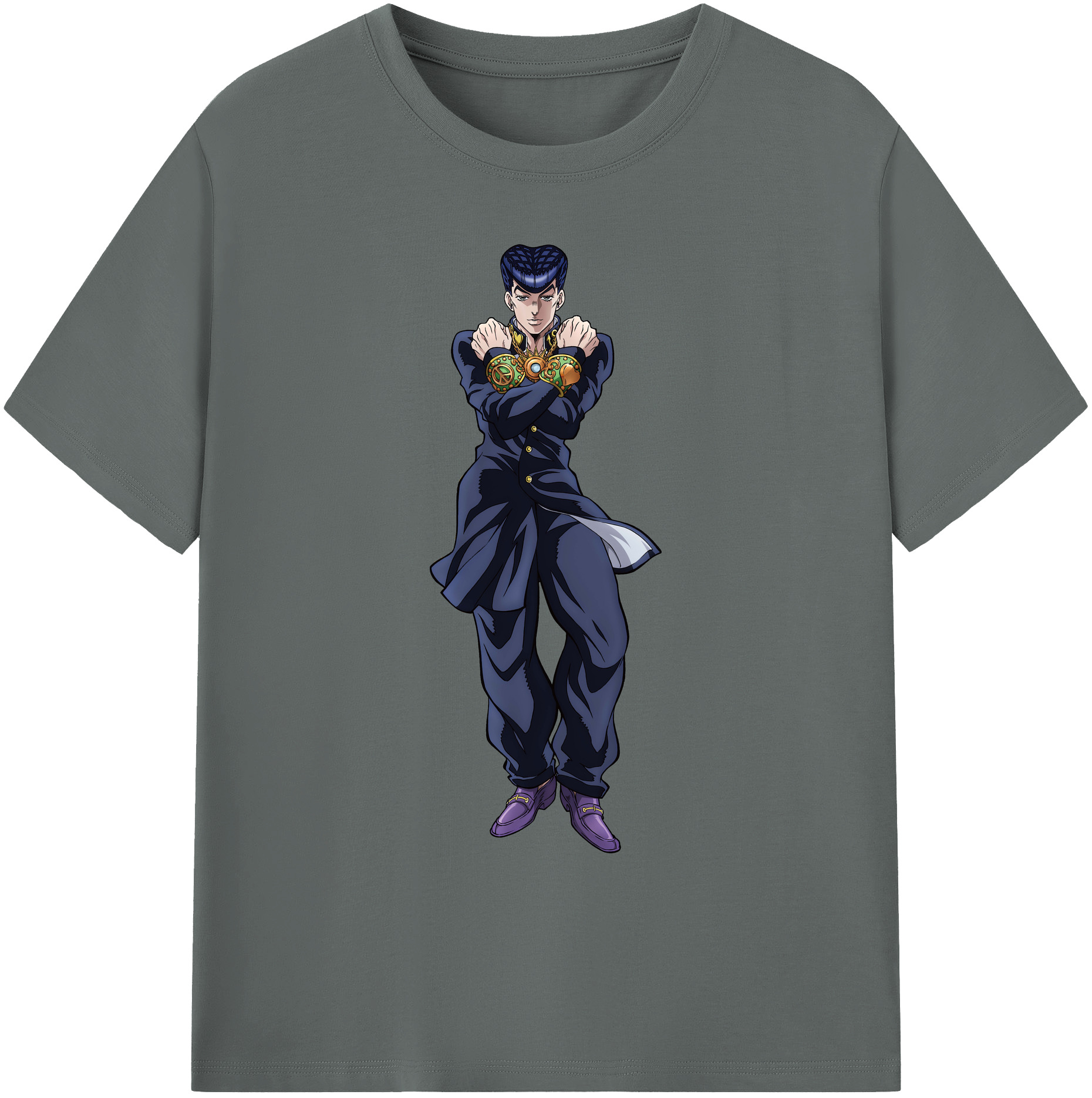 （画像用） ジョジョの奇妙な冒険 ひがしかた じょうすけ JoJo's Bizarre Adventure Higashikata Josuke 綿100％ メンズ半袖Tシャツ｜肌触りやわらか＆通気性